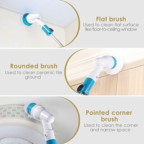 3-in-1 electric spin scrubber with interchangeable brush heads